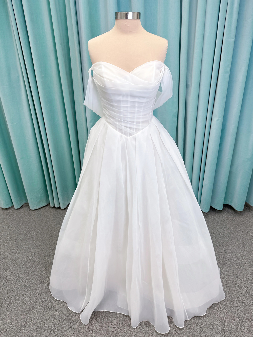 Morilee Style 2947L Damara Organza A-Line with Off-the-Shoulder Detailing